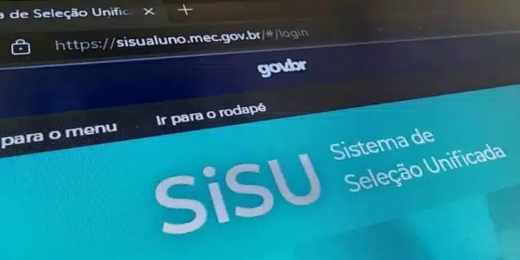Tela do sistema Sisu exibindo acesso ao Portal Único do MEC para consulta do resultado da chamada regular 2026.