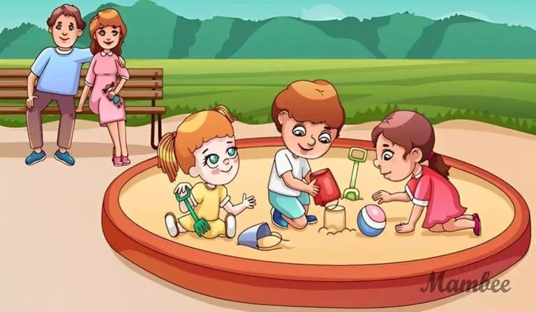 Qual das crianças é uma boneca