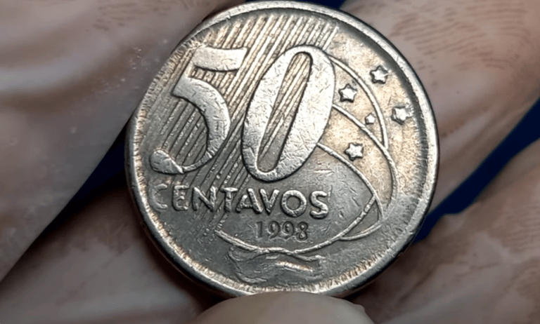 Você já viu este defeito? 50 CENTAVOS 1998, moeda misteriosa