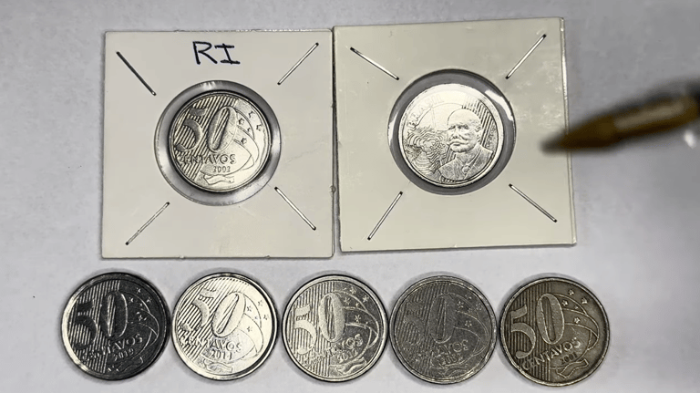 7 moedas 50 centavos