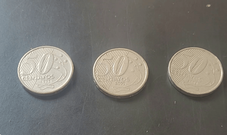 Moedas cobiçadas de 50 Centavos 1998 e 2000 e especial 50 centavos 2001! Peças VALIOSAS!