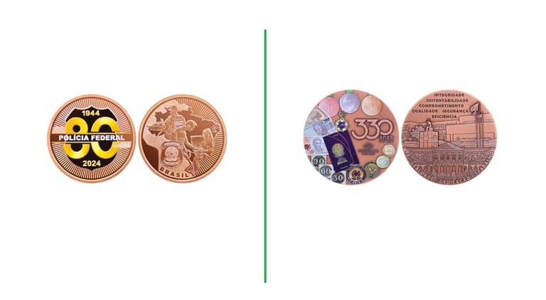 LANÇAMENTO: 2 Novas MOEDAS(medalhas) Comemorativas da Casa da Moeda e da Polícia Federal com valores SURPREENDENTES