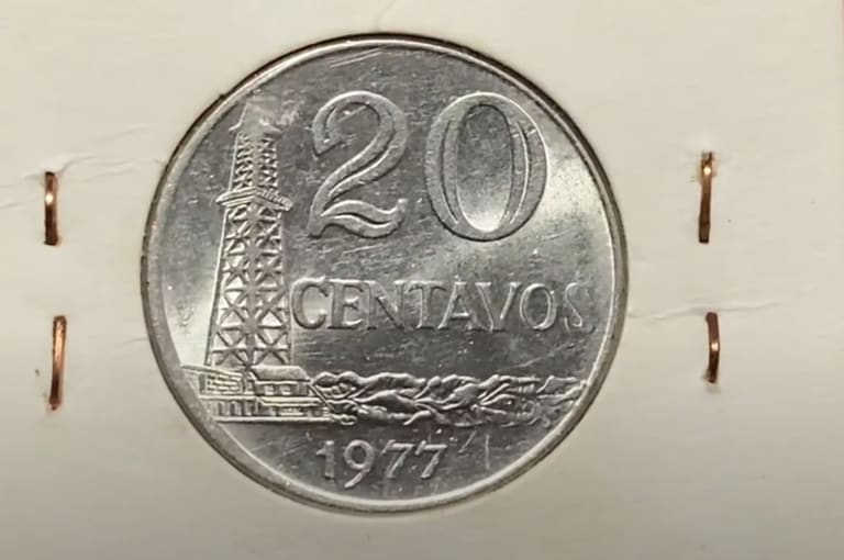 Moeda 20 centavos de cruzerio 1970 a 1979