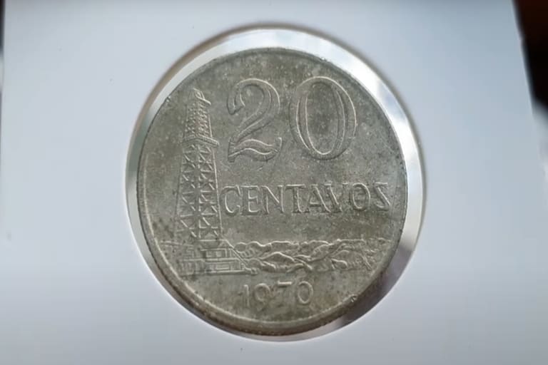 Moeda 20 centavos do cruzeiro 1970
