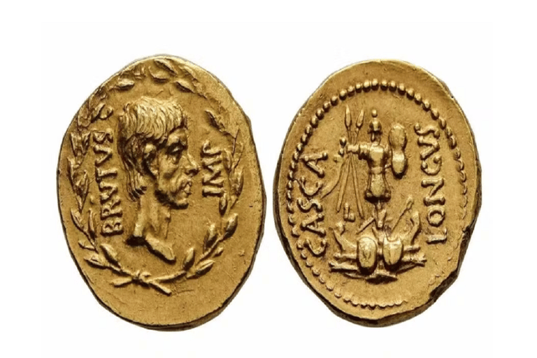 Moeda romana de Brutus Moeda romana de Brutus