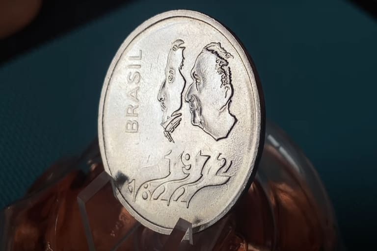 Moeda 1 cruzeiro de 1972 150 anos da Independência do Brasil