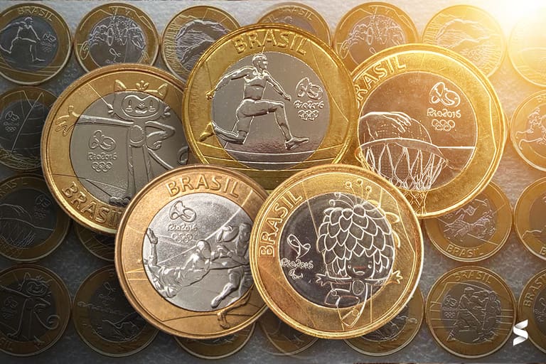 Seis moedas de 1 real das olimpíadas que são valiosas
