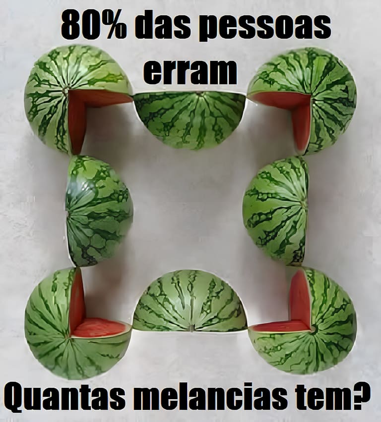 Você consegue acertar quantas melancias tem na imagem?