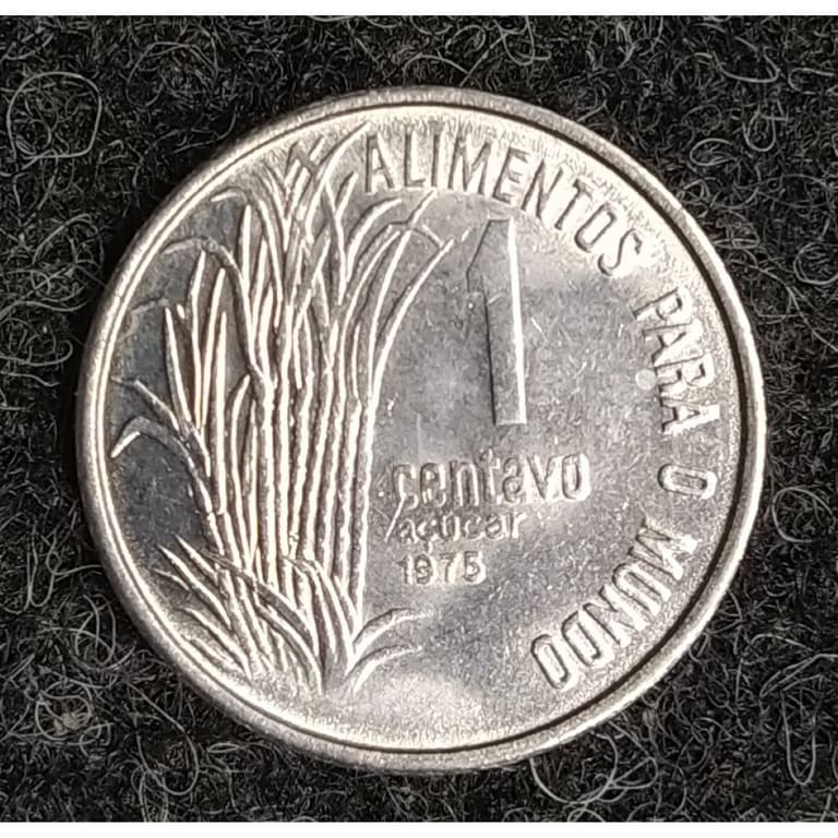 Moeda de 1 Centavo da FAO – Erro de Cunhagem Moeda de 1 centavo de 1975 da FAO, parte da série comemorativa, com possibilidade de erro de cunhagem, tornando-a uma peça rara.