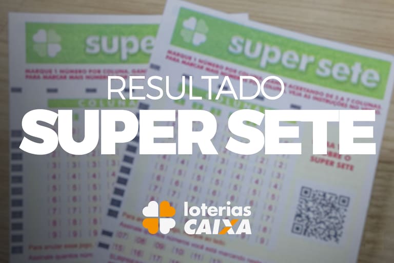 Bilhetes do Super Sete com destaque para resultado da loteria da Caixa