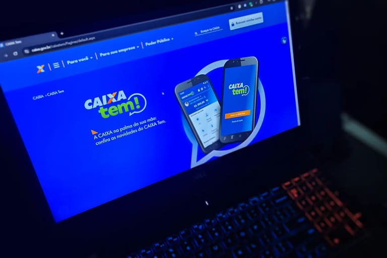 Imagem do aplicativo Caixa Tem mostrando como criar conta para receber pagamentos liberados