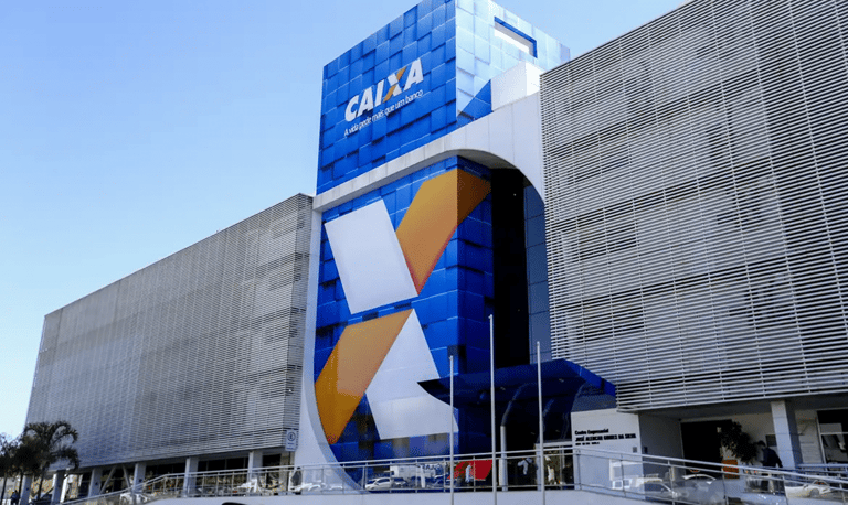 Sede moderna da Caixa Econômica Federal representando concurso organizado pela Cesgranrio