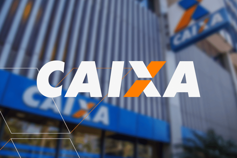 Logo da Caixa Econômica Federal com agência ao fundo representando retificação de edital