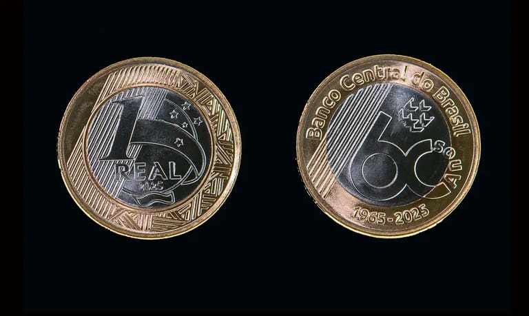 Moeda de 1 Real comemorativa dos 60 anos do Banco Central (BC) com potencial de valer R$ 1.000 com erro