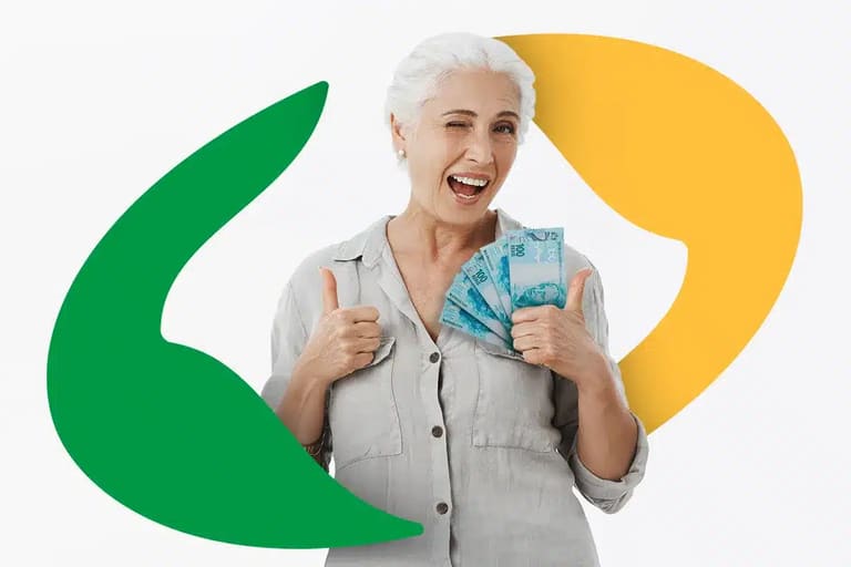 Aposentadorias INSS: Pagamentos de até R$ 8.475,55 entre 26/01 e 06/02 Mulher sorridente segurando dinheiro com os dois polegares levantados, representando o pagamento de aposentadorias do INSS com novo valor, entre 26 de janeiro e 6 de fevereiro.