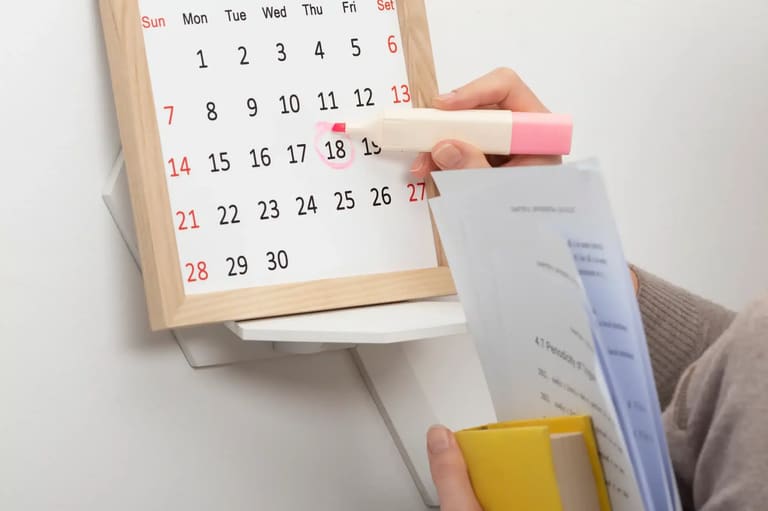 Calendário de 2026 com o dia 18 destacado, representando a organização dos feriados para os estudantes.